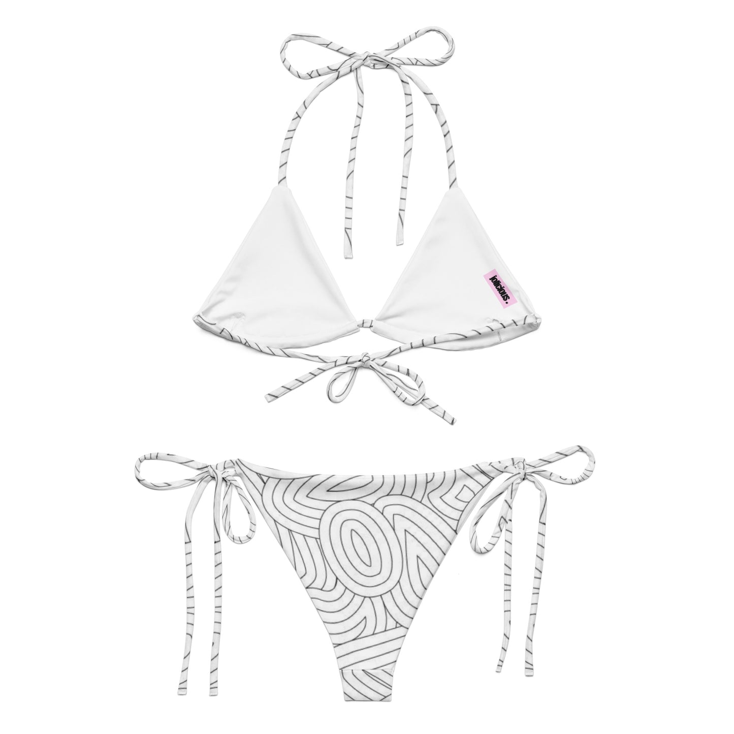 White mase patterned bikini set