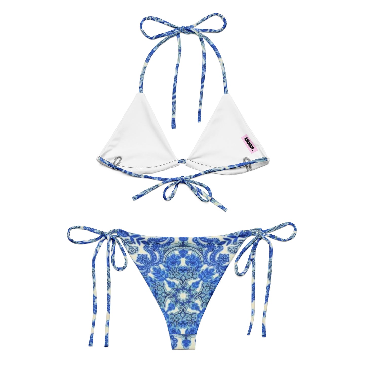 Blue patterned  bikini set