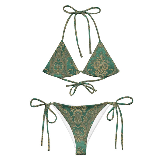 Green patterned  bikini set