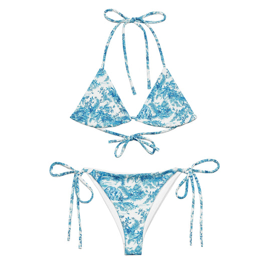 Blue animal print bikini set
