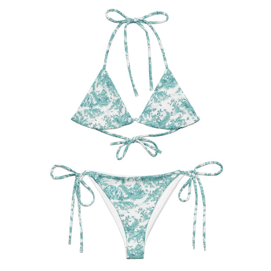 Turquoise animal print bikini set